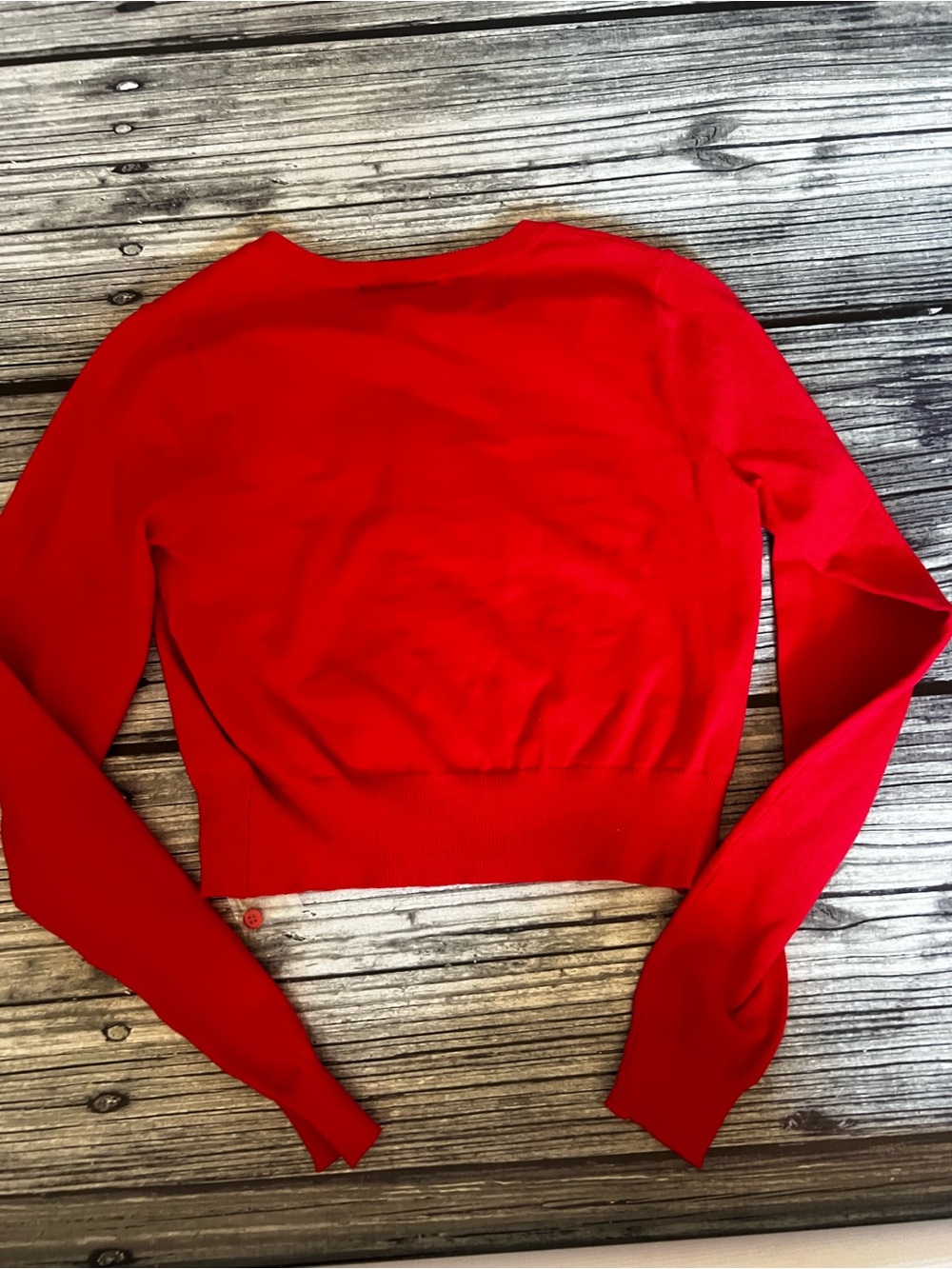 VICI Red Cropped Button-Up Cardigan - Small - Picture 4 of 4